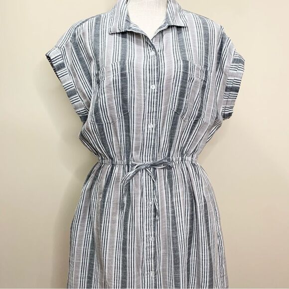 Japna Cotton Striped Shirt Dress Large - Picture 2 of 12